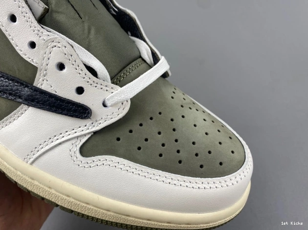 1st Kicks AIR OLIVE 1 OG DM7866-200 LOW X TRAVIS MEDIUM JORDAN SCOTT 0705
